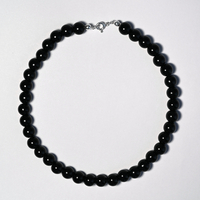 Natural Black Onyx Sterling Silver 925 Necklace