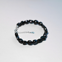 Black Freshwater Pearl Sterling Silver Bracelet