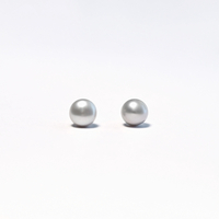 Gray Freshwater Pearls 7.5-8mm Sterling Silver 925 Earrings