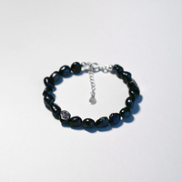 Black Freshwater Pearl Sterling Silver Bracelet