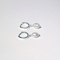 Sterling Silver 925 Earrings with White Pearls