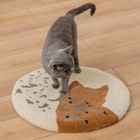 Ръчно изработено килимче за котки LEOPARD-NATURE от новозеландска вълна