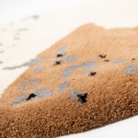 Ръчно изработено килимче за котки LEOPARD-NATURE от новозеландска вълна