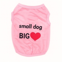 Стилна дрешка Small dog big heart за кучета - розова