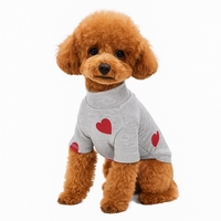 Пуловер за кучета на сърчица - сив