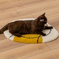 Ръчно изработено килимче за котки MODERN CAT-OCHRE от новозеландска вълна