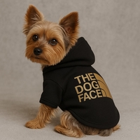 Стилна дрешка The dog face за кучета - черна/златна