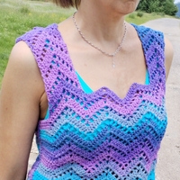 Hand knitted top - Summer fashion with a unique wavy design