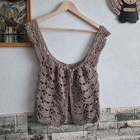 Летен Ръчно Плетен Елек/Болеро с Елегантен Блясък-Модел 