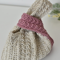 Hand-Knitted Japanese Knot Bag,Crochet Design Bag