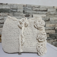 Ръчно Плетени Чанти с 3D Рози