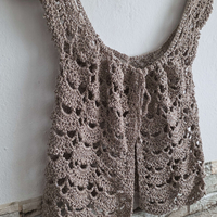 Летен Ръчно Плетен Елек/Болеро с Елегантен Блясък-Модел 