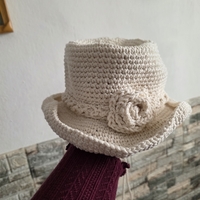 Hand Knitted Cowboy Hat - Vintage Western Style