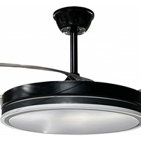 LED Осветително тяло с вентилатор 36W, 3CCT, Черно – С дистанционно управление