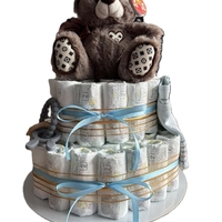 Подарък за новородено - торта от памперси - Вариант 5