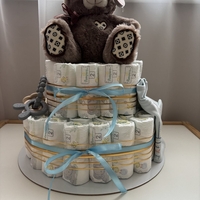 Подарък за новородено - торта от памперси - Вариант 5