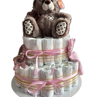 Подарък за новородено - торта от памперси - Вариант 6