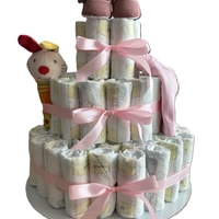 Подарък за новородено - торта от памперси - Вариант 3