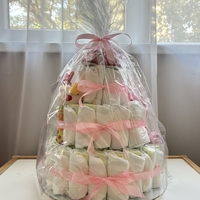 Подарък за новородено - торта от памперси - Вариант 3