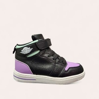 Детски високи кецове за момиче в черно и лилаво 4001-6 purpple