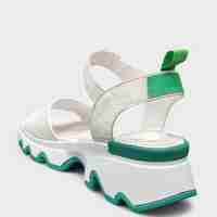 Модерни бели сандали с зелени акценти 226206-1531 white-green