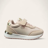 Детски маратонки в розово със златист акцент и велкро лепенка – W014295 Pink