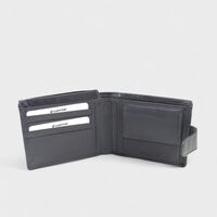 Мъжки портфейл Lotto от естествена кожа в син цвят с копче LTT914-U2L blue
