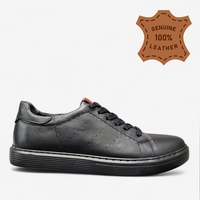 Мъжки спортно елегантни кецове от естествена кожа 656011 black
