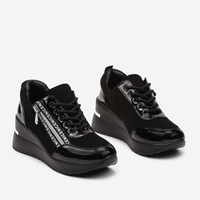 Елегантни дамски маратонки на платформа в черен цвят А4355-1 black