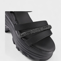 Дамски сандали на висока платформа черни 1056 black