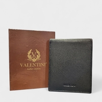 Мъжки портфейл от естествена кожа в черен цвят марка Valentini
