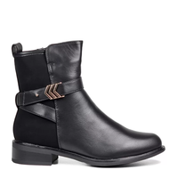 Ежедневни дамски боти от кожа в черен цвят модел: 3505 black