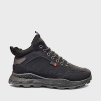 Спортни мъжки боти с връзки и цип в сив цвят M2425-1 Black