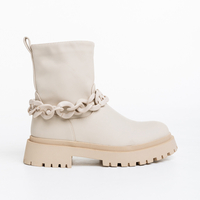 Дамски модни боти в бежов цвят със синджир модел: U9AX96030-1 beige