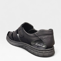 Мъжки кожени сандали с лепенки в черно S530-1 black
