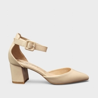 Бежови дамски обувки с широк ток 6 см – C5730-3 Beige