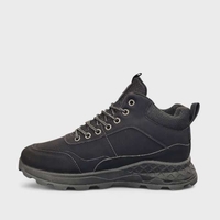Спортни мъжки боти с връзки и цип в сив цвят M2425-1 Black