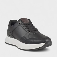 Модерни черни дамски маратонки с ефектни детайли W014250 Black