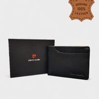 Мъжки портфейл от естествена кожа в черно марка Pierre Cardin