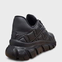Дамски черни маратонки релефни елементи 890 black