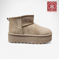 Дамски зимни боти тип UGG на платформа в цвят каки BD2908-2 khaki
