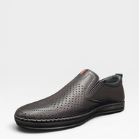 Мъжки обувки от естествена кожа slip-on в черно 7104 black