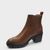 Дамски елегантни боти без връзки Zabaione BE Millie cognac