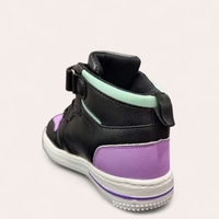 Детски високи кецове за момиче в черно и лилаво 4001-6 purpple