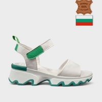 Модерни бели сандали с зелени акценти 226206-1531 white-green