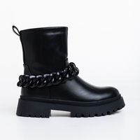 Дамски модни боти в черен цвят със синджир модел: U9AX96030-1 black