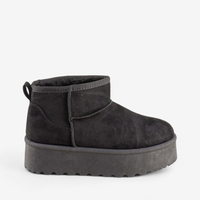 Дамски боти тип UGG на платформа в черно BD2908-1 black