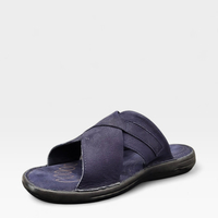 Мъжки кожени чехли в синьо 7005 blue