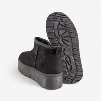 Дамски боти тип UGG на платформа в черно BD2908-1 black