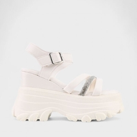 Дамски сандали с масивна платформа и декоративен акцент – 1055 WHITE